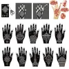 Stencils 22 ark/Lot Henna Tattoo Stencil Kit för Airbrush Handmålning Barn Vuxna Glitter Tillfälliga mallar Kroppsfärg