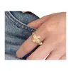 Van-clef Arpes anneaux concepteur femmes Original qualité bande anneaux trèfle à quatre feuilles anneaux bague femme Simple bijoux plaqué