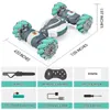 Gear sensing RC stunt car with lights 2.4GHz 4WD remote control car toy -360 rotation double-sided manual control RC car 240221