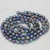 Necklaces BaroqueOnly Semifinished wholesale pearl string 36 cm 1011mm white/blue/grey genuine freshwater pearl necklace for DIY