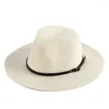 Berets proste lato uni wstążki słoneczne hat swobodne wakacje Panama Topper St Women Beach Jazz Men Hats Składane chapau dostawa otiek