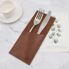 Storage Bags PU Leather Cutlery Holder Bag Wedding Christmas Decoration Cover Knife Fork Pocket Pouch Tableware