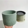 Uitrustingen Grote 6 inch ronde betonnen bloempot siliconen mal succulente plantenbak mal DIY D0JD