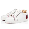 Moda Uomo Donna Scarpa rossa Fondo Scarpe casual Senior Fun Vieira Scarpe da ginnastica piatte Classiche basse bianche Fascia elastica in pelle di vitello Designer Casual Spike Scarpe da ginnastica da tennis