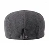 Berets 6 Arten Männer Warm 2024 Frühling Herbst Winter Winddicht Straße Sboy Baumwolle Ivy Cap Golf Hüte Retro Schirmmütze maler Caps