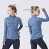 Lulus Yoga Kvinnor Definiera träningspass Fiess Jacket Sport snabbt torrt Activewear Top Solid Zip Up Sweatshirt Sportwear 2023T M A C