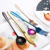 Dinnerware Sets Cutlery Set Gold Stainless Steel Dinnerwar Forks Spoons Knives Silverware