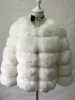 Jackor kvinnors mode faux päls supersuper heta hösten vinter kvinnor kort faux räv päls fluffig jacka hög kvalitet 7xl damer pälsrockar