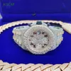 Conjuntos de cadena Cuabn de reloj de moissanita, joyería de hielo con forma redonda de diamante VVS, nuevo diseño a la moda, 41Mm