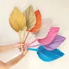 Flores decorativas aqumóticas coloridas folhas de palmeira folha de girassol 1 peça fundo em forma de leque conjunto de exposição de casamento seco a arte de inserir