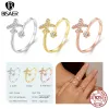 Anelli BISAER 100% argento sterling 925 carino anello bassotto per le donne placcato oro 14K pet fascia regolabile gioielli di moda per feste 4 colori