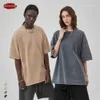 Mäns T-shirts Zodf 2023 Spring/Summer Pure Cotton Mens T-shirt unisex Loose Edge Extra Large Noshrink T-shirt HY0465 J240221