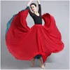 Stage Wear Jupe de danse en mousseline de soie flamenco pour femmes 720 degrés de couleur unie jupes longues danseur pratique style chinois avec gros ourlet goutte otfkr