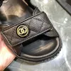 Chan C Designer Sandálias Chinelo Homem Mulheres Sandálias Sliders de Alta Qualidade Cristal Bezerro Couro Sapatos Casuais Plataforma Acolchoada Verão Confortável Praia Casual 35-44