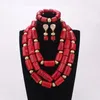 Dudo 15-20mm Rot Natur Korallen Große Afrikanische Perlen Korallen Hochzeiten Schmuck Set Nigerianischen Neckalce Sets Für frauen 2024