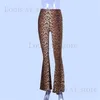 Spodnie damskie Capris 2023 Lampart Flare Pants Woman Elastic Bell Domowe spodnie żeńskim streetwear