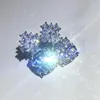 Stud Earrings Luxury Statement Bijoux 925 Sterling Silver Mosaic CZ Square Cut Zircon Flower For Women Oorbellen Brincos