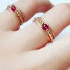 Rings Handmade Natural Garnet Rings Knuckle Jewellery Gold Fiilled Femme Anillos Anel Boho Jewelry Joyas Aneis Rings for Women