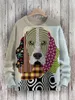 Sweats à capuche pour hommes Noël mignon chien coloré Art motif imprimé décontracté pull en tricot pull pour femmes