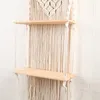 태피스트리 품질 Boho Woven Wood Shelf Tapestry면 로프 벽 플로팅 절묘한 솜씨 미니멀하고 내구성