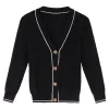 Cardigans Tricot Knitted Ladies Sweaters Black Cardigan Female Clothing Women's Coat Spring 2023 Blouses Crochet Top Outerwear Cropped