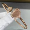 Brangles 2023 New Rose Gold Red Agate White Fritillaria Bracelet en forme de coeur pour la mode des femmes Exquise Luxury Jewelry Party Gift