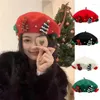 Berets Christmas Est Vintage Red Hat Winter Bow Xmas Tree Beret Warm Student Cap Painter Hats For Women Fashion Accessories