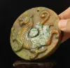 Anhänger Alte China Natürliche Jade Handgeschnitzte Statue Drachenanhänger h