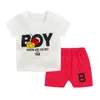 Set di abbigliamento Set da bambino t-shirt + pantaloni corti 2 pezzi Set Vestiti estivi per bambini Vestiti per neonato Ragazza Cartone animato in cotone per bambini (camicia + pantaloni) 0-4T