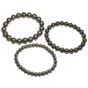 Bracles Natural Pyrite 6 8 10 mm perles rondes Bracelet étendue Bracelet Bracelet MAN FEMME GEME GEM VIEUX BIJOURS