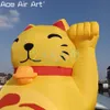 Partihandelse 3m h uppblåsbar lycklig katt söt utomhusdisplay kattmodell för festival/ marknadsföring eller annons