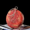 New fashion Chinese style peacock feather embroidered cheongsam women's bag Hanfu antique bag round PU bag slant span bag 240221