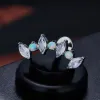 Jewelry New 16G Opal And CZ Labret Stud F136 Titanium Earrings Tragus Cartilage Lobe Helix Daith Inlaid Lip Studs Body Piercing Jewelry