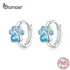 Boucles d'oreilles Bamoer authentique 925 en argent Sterling empreinte d'animaux boucles d'oreilles pour femmes plaqué platine argent bijoux SCE670