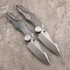 1 Stuks Nieuwe A2247 High End Flipper Zakmes M390 Satin Blade Cnc TC4 Titanium Legering Handvat Outdoor Kogellager wasmachine Map Messen