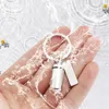 Nyckelringar Rostfritt stål Keychain Cylinder Cremation Bottle Urn Ashes Pendant Memorial Jewelry Gift for Women