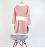 Designer dress, trendy 2024 new V-neck sexy dress, knitted dress, women's color matching slim fit wrap skirt