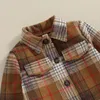Clothing Sets Infant Fall Winter 2pcs Warm Outfits Plaid Print Long Sleeve Shirt Jacket Bib Pants Set Toddler Cotton Clothes