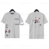 Erkek Tasarımcı Tişörtlü Giyim Tasarımcıları Gömlek Kadınlar Siyah Beyaz Tişört Moda Boya Çift Kısa Kollu Tee Polos Gevşek Giyim Ch 817