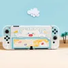 Fall Cute Cat Cartoon Switch OLED Protective Shell Hard PC Cover Joycon Controller Game Housing for Nintendo Switch OLED Accessories