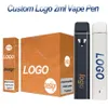 Aangepaste 2 ml vape-pen Wegwerp-e-sigaretten Aangepast logo Pakketdoos Pod Platte karren Dikke olie leeg OEM Type-C Oplaadbare 350 mAh batterij Keramische spiraalverdamper