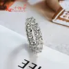 Кольца 0,3 карата 4 мм/0,5 карата 5 мм круглые D vvs с муассанитом Eternity Band Настраиваемое кольцо из стерлингового серебра 925 пробы Ювелирные изделия для помолвки и знакомства