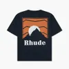 Designer rhude t camisa mens designer rhdue t camisa mensrhude clássico pôr do sol impressão vintage na moda high street manga curta marca de moda americana solta tshirt f bx58