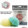 Bath Brushes Sponges Scrubbers Natural Konjac Facial Puff Face Cleanse Washing Sponge No Chemical Addition Konjacs Cleansing Faci Dhz7S