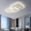 Chandeliers Square Minimal Art Modern LED Ceiling Aisle Corridor Bedroom Living Room Iron Body White