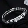 Armband 100% verklig solid S925 silver handgjorda vävda retro dominerande stil ppersonalitet köl unisex födelsedag fin smycken gåva