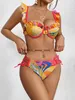 Women's Swimwear 2024 New 2-Piece Bikini Set Swimsuit Skirt Ruffle Print Brazilian Push Up Women Slimming Bathing Suit Beach WearH24221