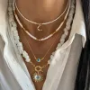 Halsketten Böhmischer grüner Kies natürlicher Halbedelstein Halskette Damenmode Halskette Schmuck Collares Damen Anhänger