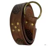 Riemen middeleeuwse Keltische reliëf klinknagel riem Vintage ridder ronde riem mannen vrouwen tailleband Unisex kostuumaccessoires