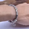 Bangles Bocai 2023 New Fashion Real Solid S925 Pure Silver Good Luck Bracelet Heping Man and Woman Bracelet Best Gift Gift